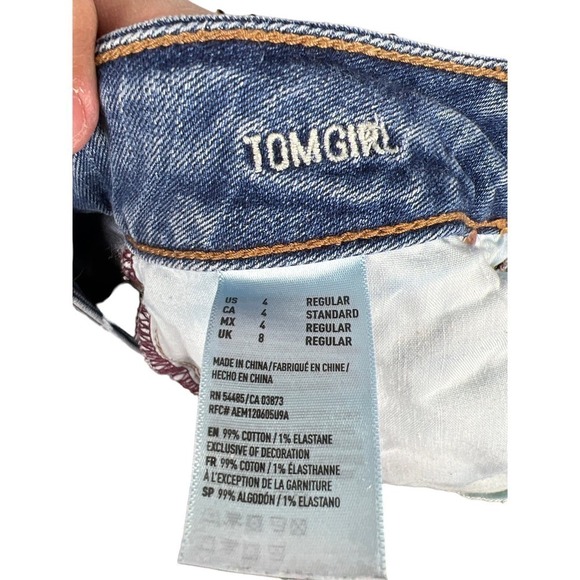 American Eagle Tomgirl Cutoff Denim Shorts Size 4 - Picture 7 of 7